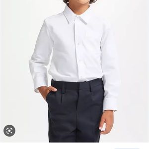 Kids- Bundle-Long Sleeve Shirt - White-Pant Black -Size 8-Good Condition